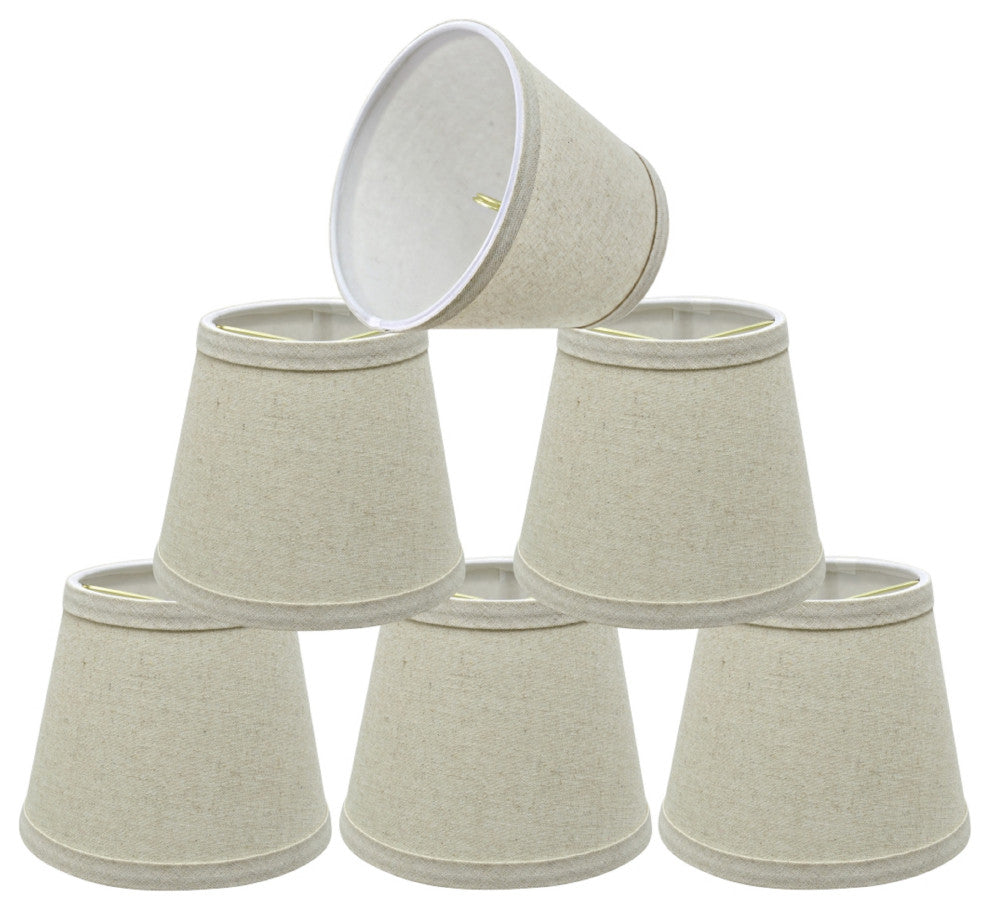 32861-6 Small Hardback Empire Chandelier Clip On Lamp Shade Light Gray 4"x6"x5"