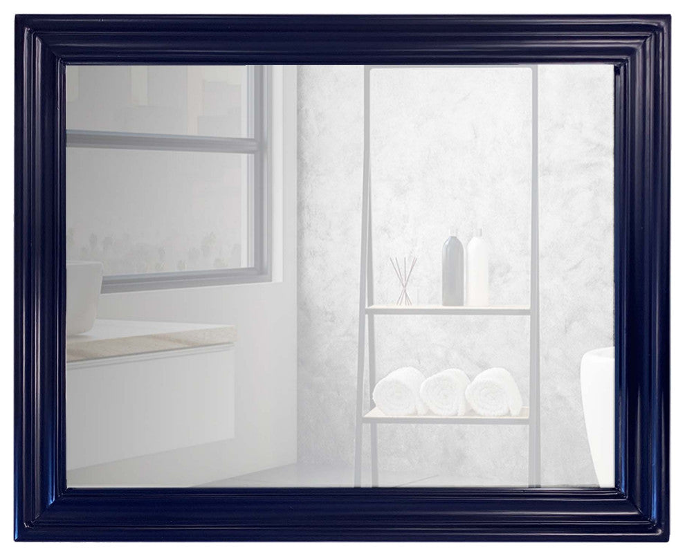 24" Wood Frame Mirror In Blue