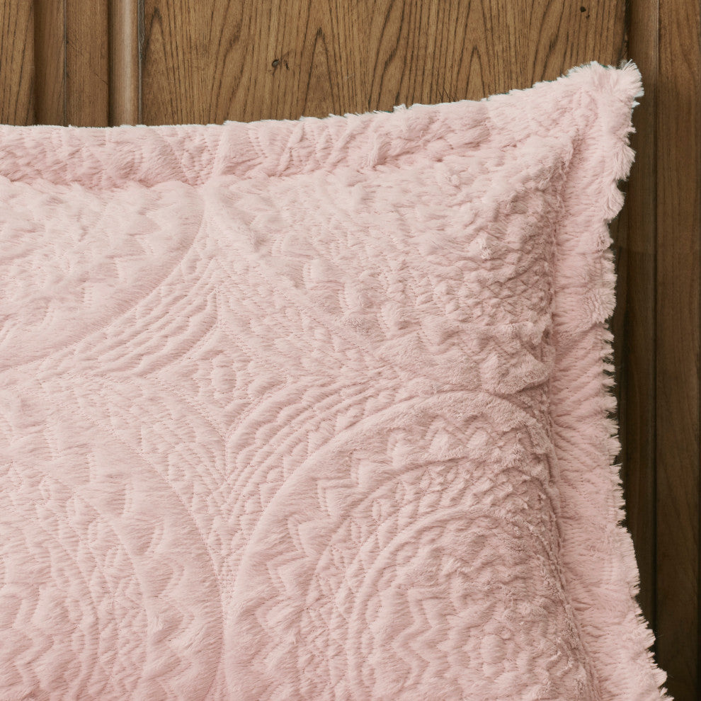 Madison Park Arya Medallion Faux Fur Plush Comforter Mini Set