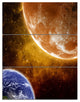 "Earth and Moon" Space Digital Metal Wall Art, 3 Panels, 28"x36"