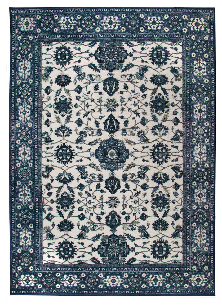 My Magic Carpet Machine Washable Area Rug Ramage Blue 5x7'