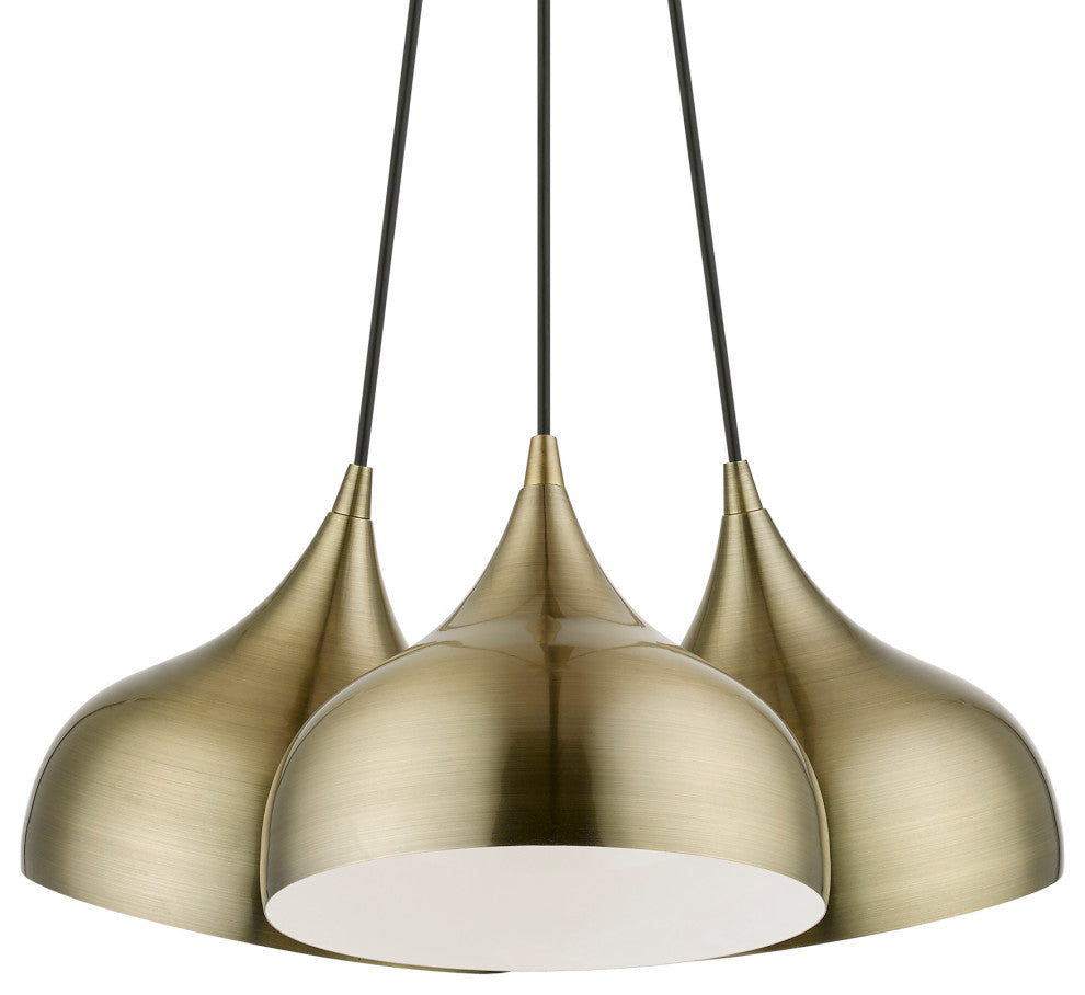 Livex Lighting 3 Light Antique Brass Cluster Pendant
