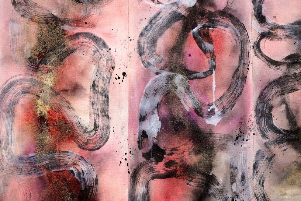 Pink black abstract minimal artwork