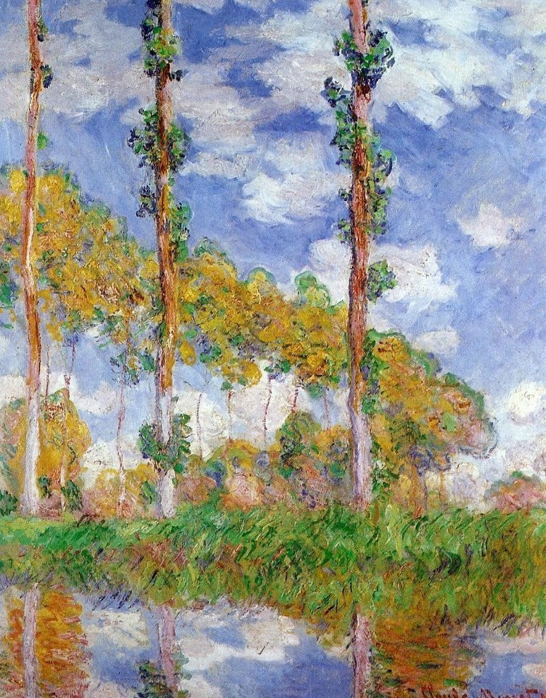 Claude Oscar Monet Three Trees in Summer, 21"x28" Wall Decal