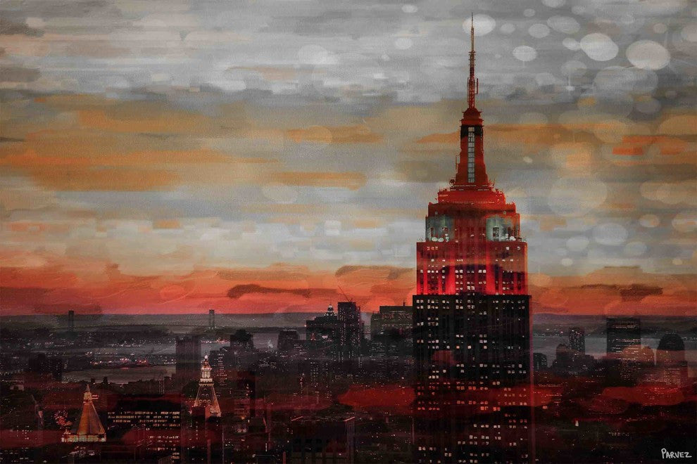 "Red Hot NYC" Print on Canvas, 36"x24"