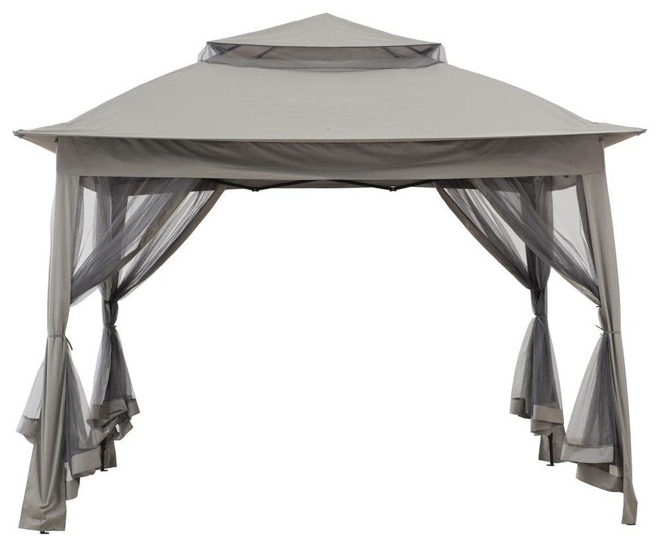 Sunjoy 11 ft. x 11 ft. Gray Pop Up Portable Steel Gazebo