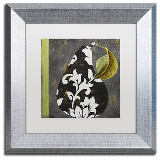 Color Bakery 'Decorative Pear II' Art, Silver Frame, White Matte, 11"x11"