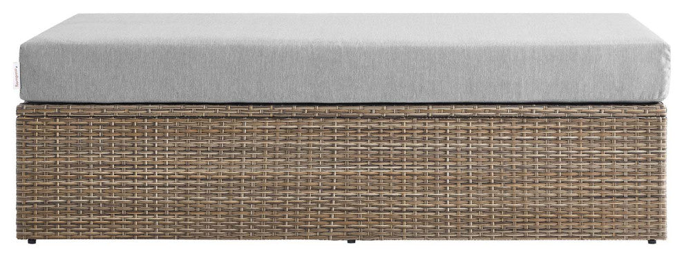 Outdoor Patio Outdoor Patio Sectional Sofa and Ottoman Set, Cappuccino Gray
