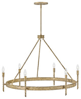 Tress Six Light Chandelier, Champagne Gold