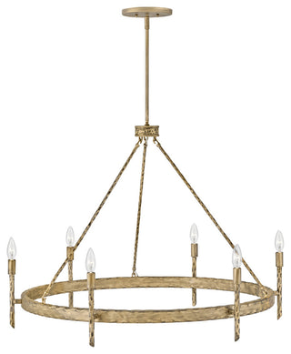 Tress Six Light Chandelier, Champagne Gold