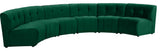 Limitless Velvet Upholstered 6-Piece Modular Sectional, Green