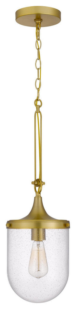 Benzara BM282187 8" Pendant Ceiling Light Fixture, Glass Shade, Adjustable