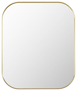 Trielle Rectangular Framed Bathroom Wall Mirror, Brushed Gold, 36"