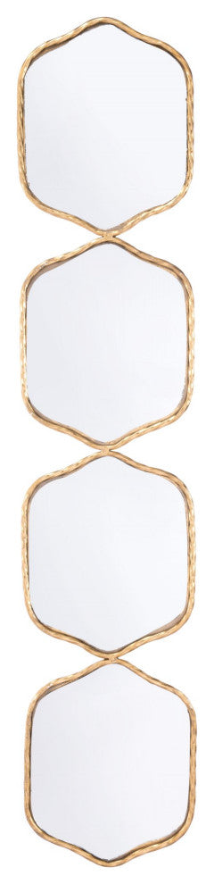 Frame Wall Mirror, Glass, Steel Metal, Gold, Bedroom Living
