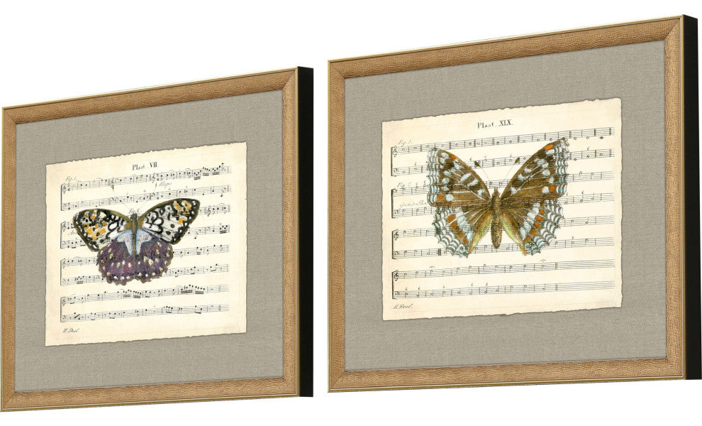 Musical Butterflies Artwork, 2-Piece Set
