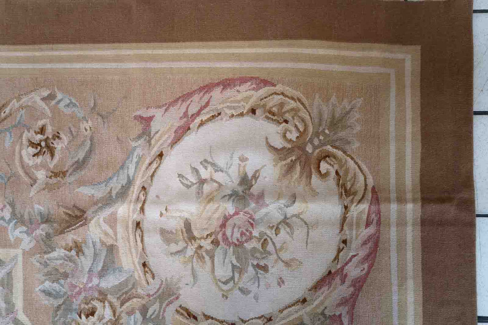 Handmade Vintage French Aubusson Rug 8.7'x12', 266cmx367cm, 1970s