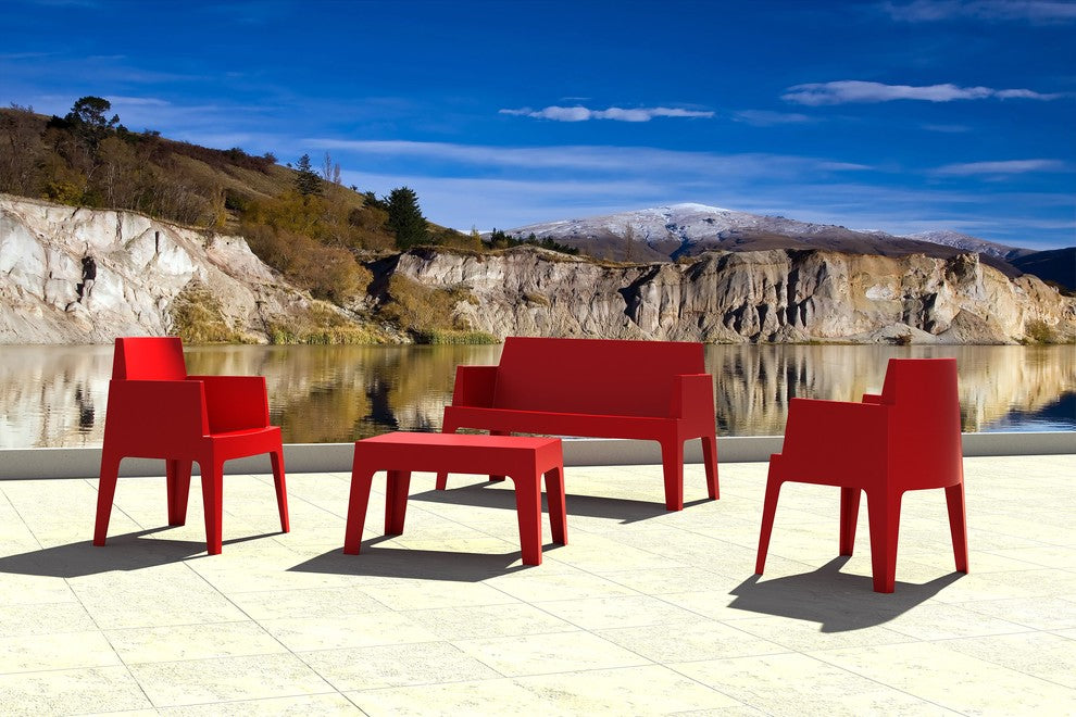 Compamia Box Outdoor Coffee Table, Red