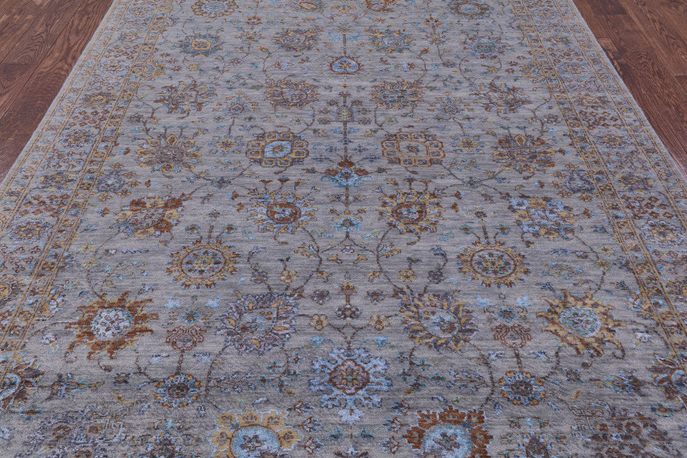 Persian Wool and Silk Hand Knotted Rug 6' 0" X 9' 0" Q6944