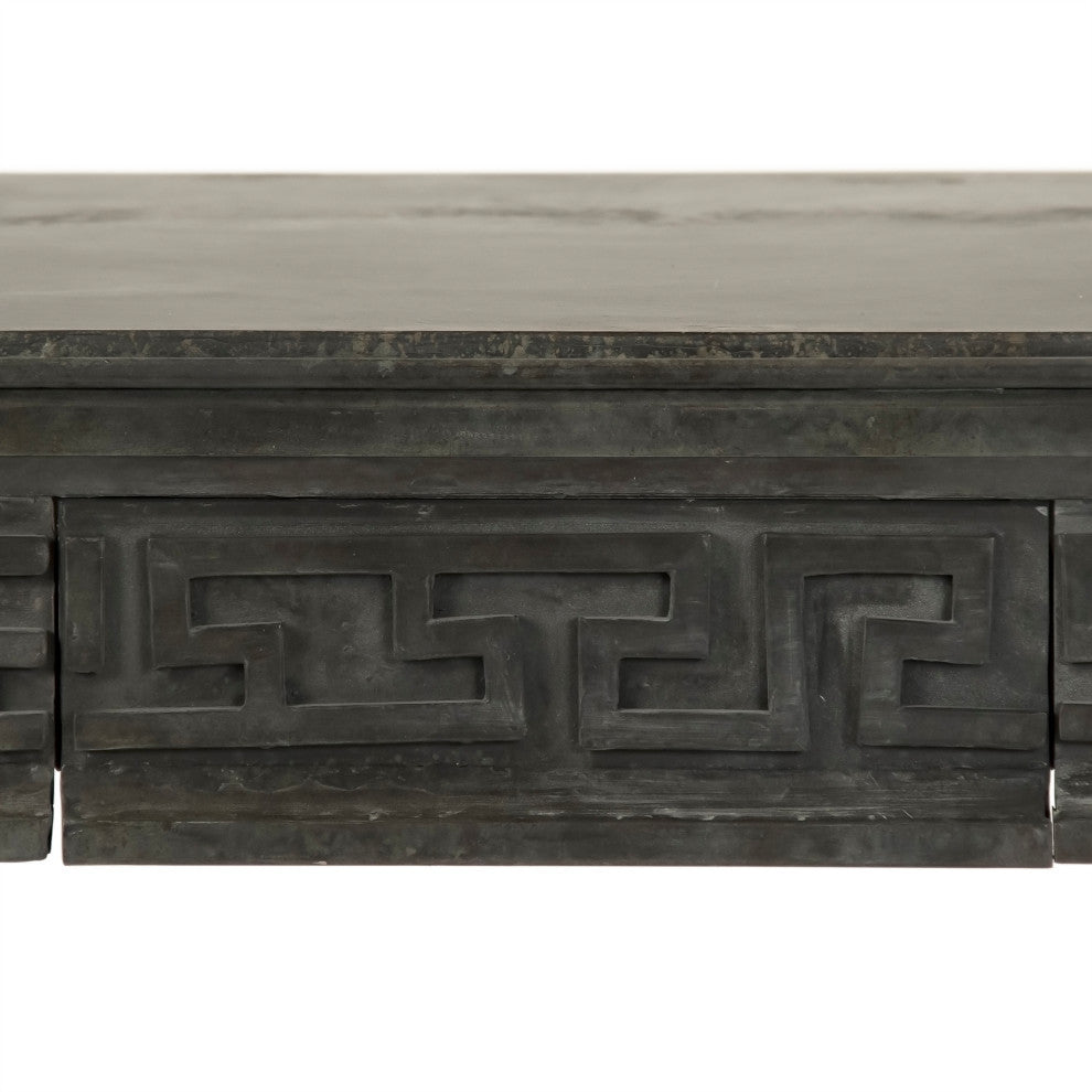 Dash Metal Table, Distressed Dark Gray