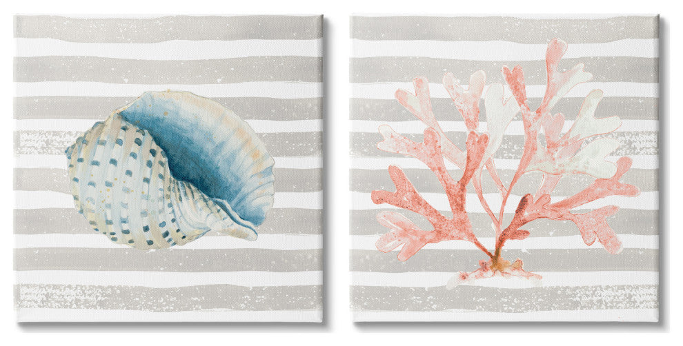 Nautical Curved Shell Pink Coral,24 x 24