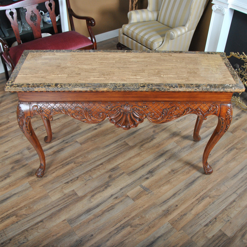 NVIN0241 Large Faux Marble Top Console