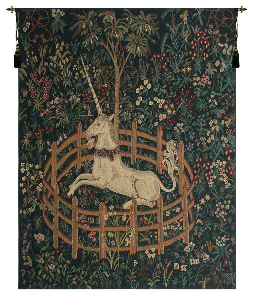 Unicorn In Captivity II, Wall Tapestry, 33"x25"