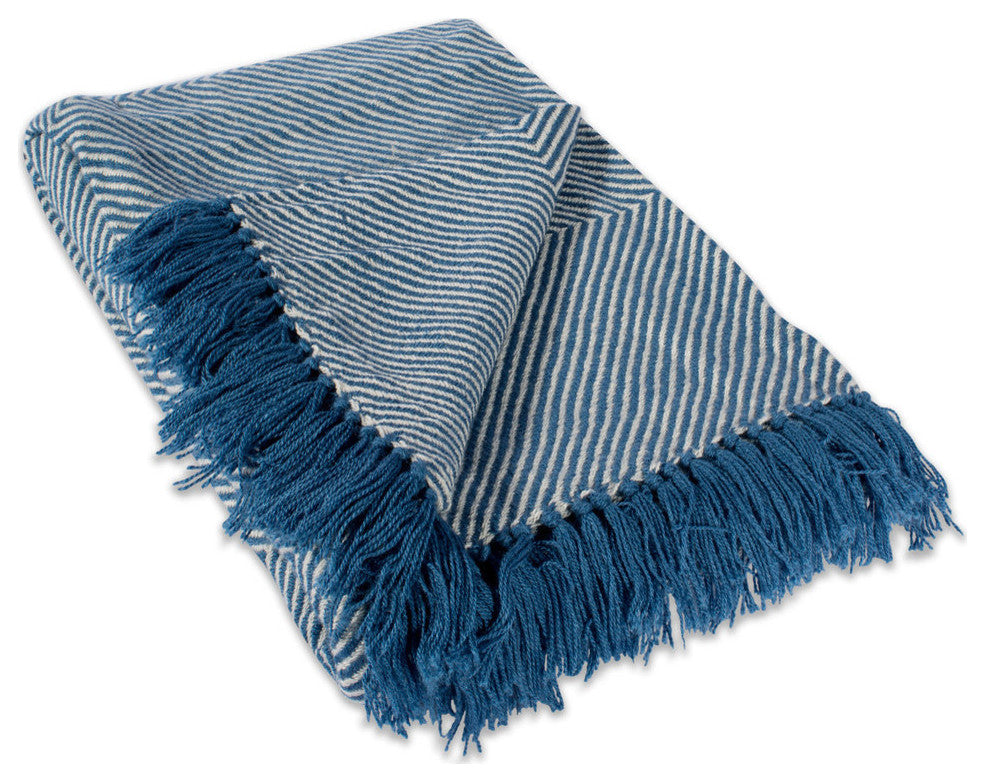 Chevron Luxury Throw, Blue