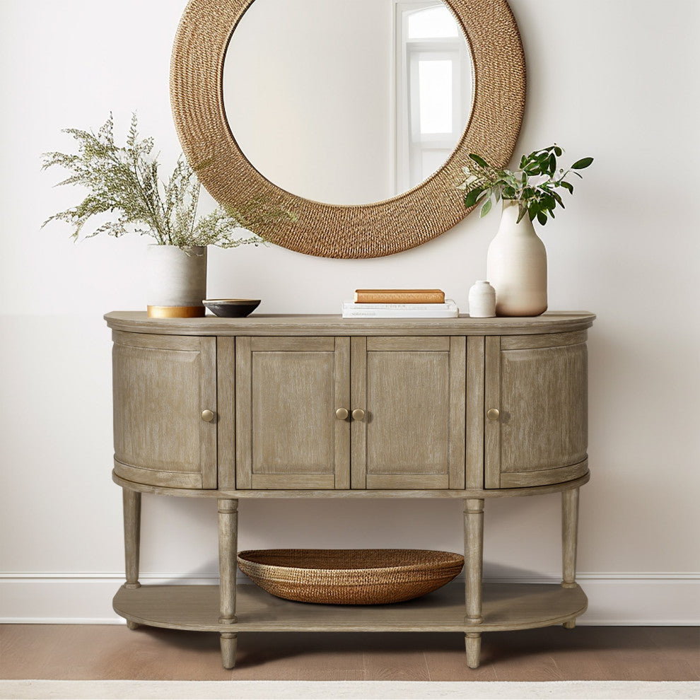 Martha Stewart Ayanna Accent Cabinet With Lower Shelf, Reclaimed Wheat