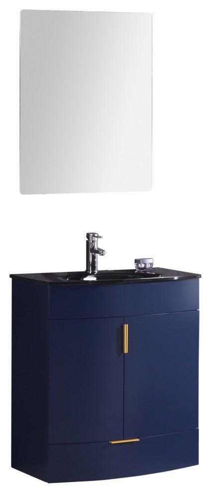 30" Blue Bathroom Vanity, PVC