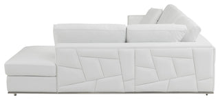 Skylar Genuine Italian Leather Modern Right Arm Facing Chaise Sectional, White