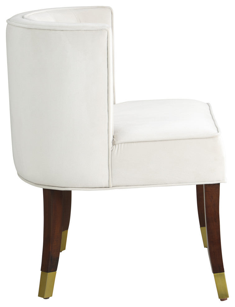 Perry Velvet Upholstered Dining Chair (Set of 2), Cream