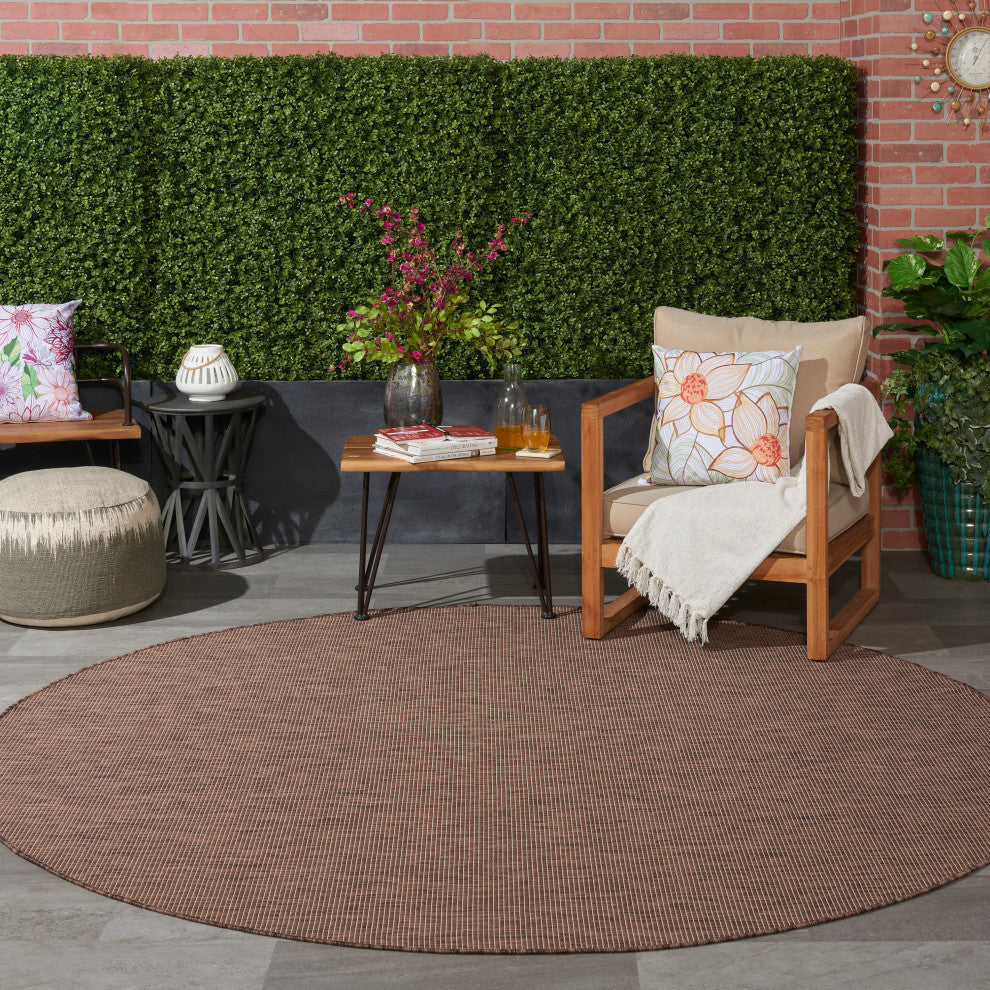 Nourison Positano Contemporary Area Rug, Natural, 8'xround