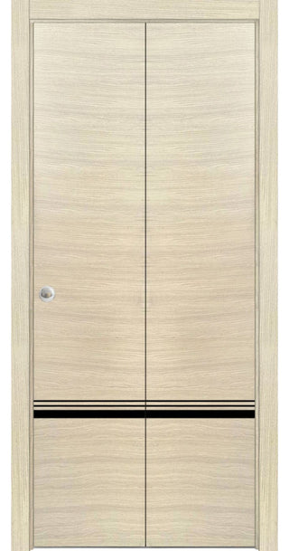 Bi-fold Doors 60 x 96 | Planum 0012 Natural Veneer with  | Sturdy Tracks