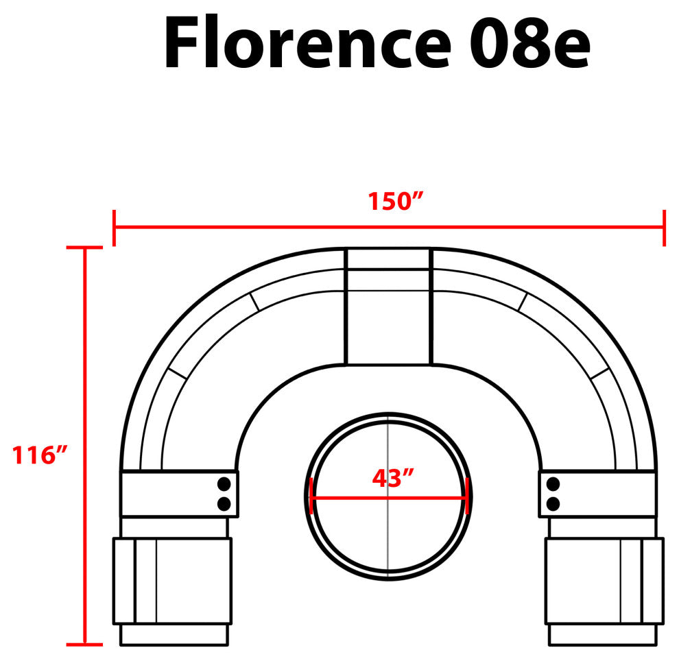 Florence 8 Piece Outdoor Wicker Patio Furniture Set 08e