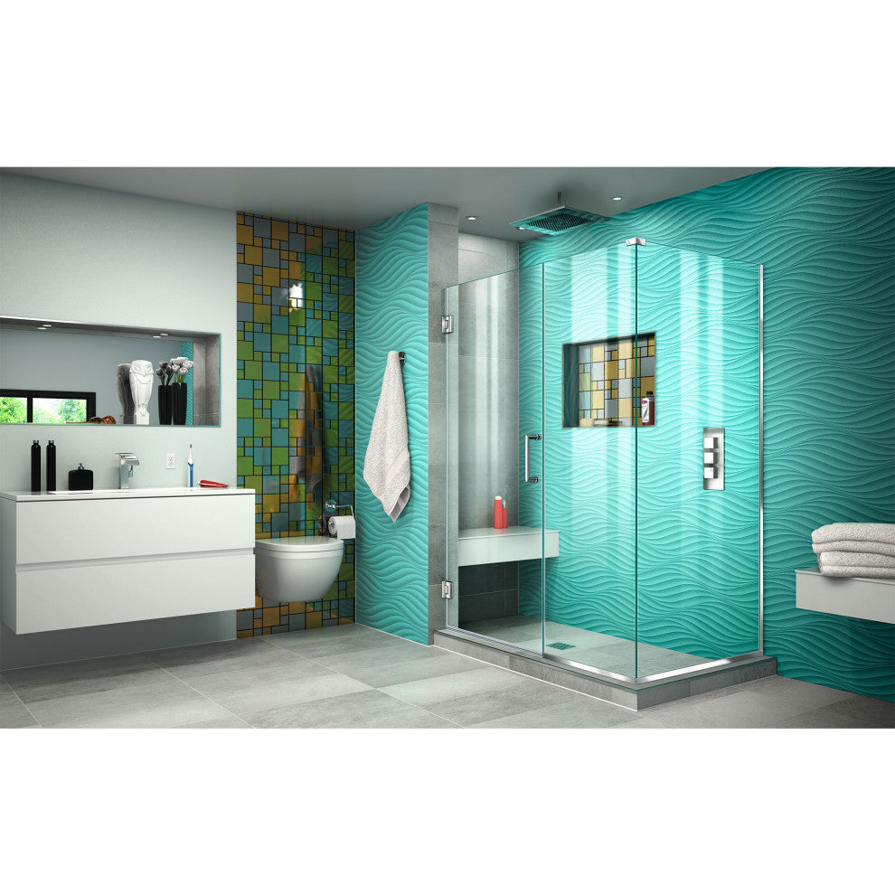 DreamLine Unidoor Plus 47"x30-3/8"x72" Shower Enclosure, Chrome Finish