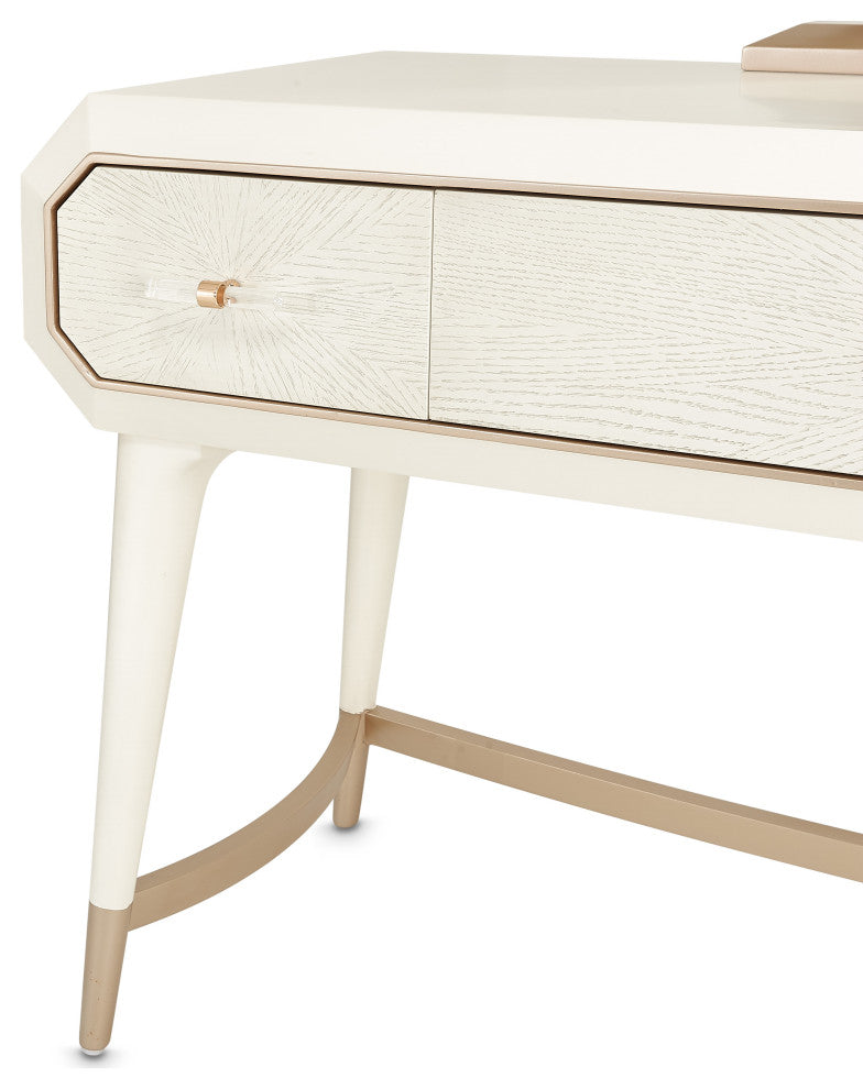 La Rachelle Vanity and Mirror Set - Medium Champagne