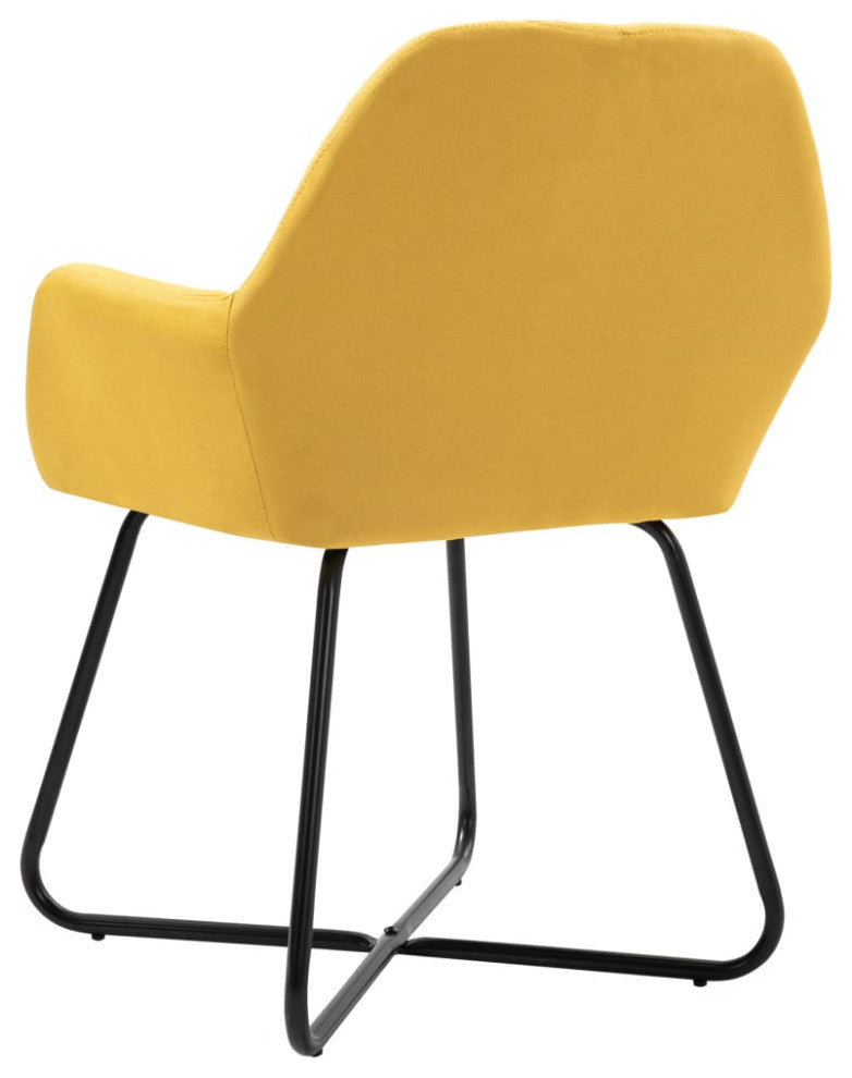 vidaXL Dining Chairs 6 pcs Yellow Fabric