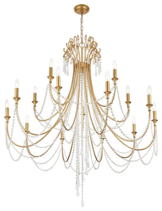 Arcadia 15 Light Antique Gold Chandelier