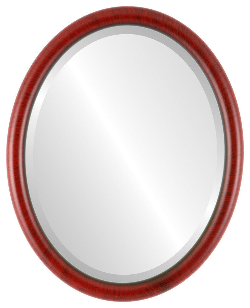 Pasadena Framed Oval Mirror, Vintage Cherry, 21"x25"