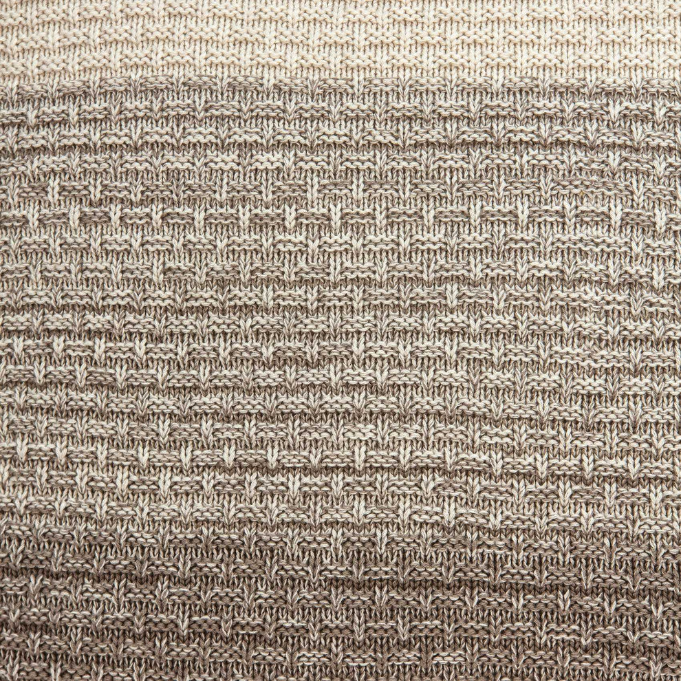 HomeRoots 20" x 0.5" x 20" Unique Transitional Tan Cotton Accent Pillow Cover
