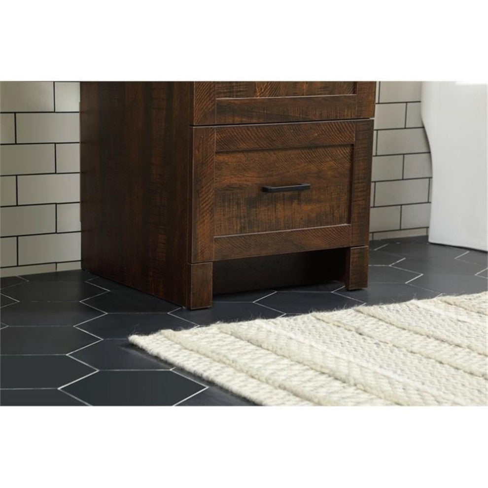 Elegant Decor Soma 18" Aluminum MDF Single Bathroom Vanity in Expresso