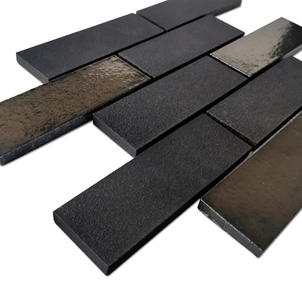 Lorca 11.18x9.84, Gray Subway Lava Stone Mosaic Floor/Wall Tile, Sample