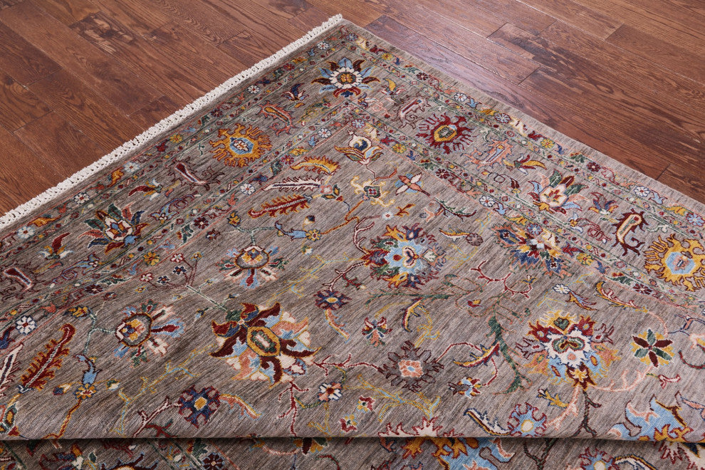 6' 11" X 9' 11" Persian Tabriz Hand-Knotted Wool Rug Q10115