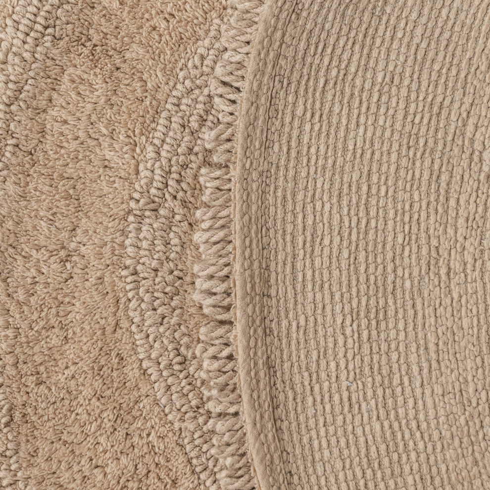 Hartley Machine Tufted Bath Mat, Beige, 36"x36"