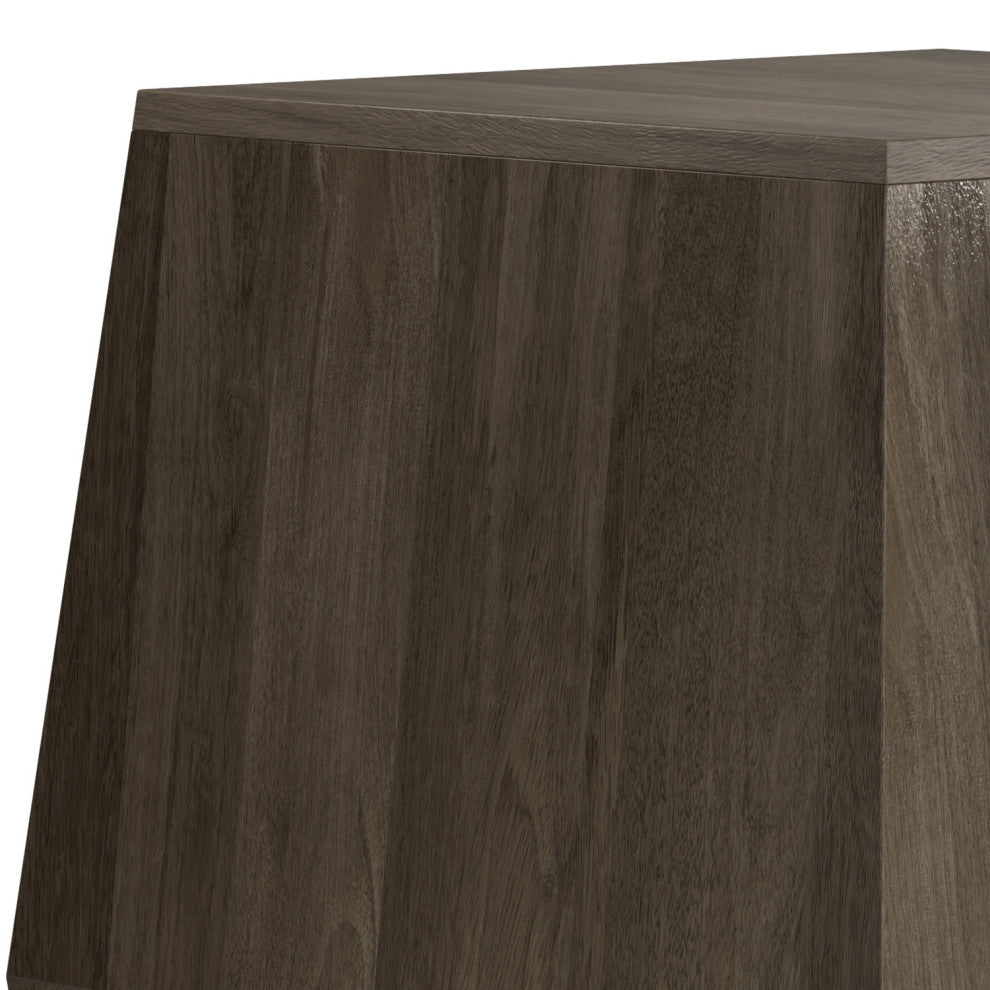 Terry Solid Mango Wood Side Table, Natural, Ash Grey