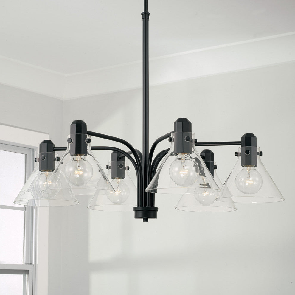 Capital Lighting 445861-528 Greer 6 Light 33"W Chandelier - Matte Black