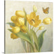 Yellow French Tulips Wrapped Canvas Art Print, 30"x30"x1.5"
