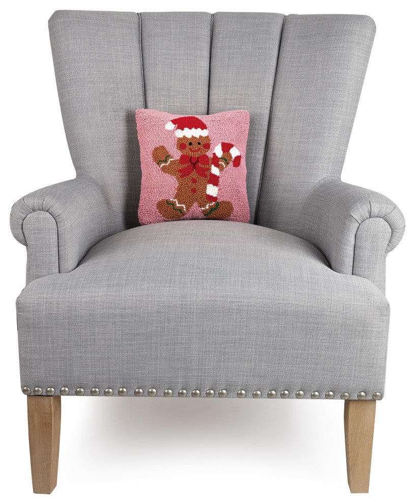 Gingerbread Man W/Candycane Hook Pillow