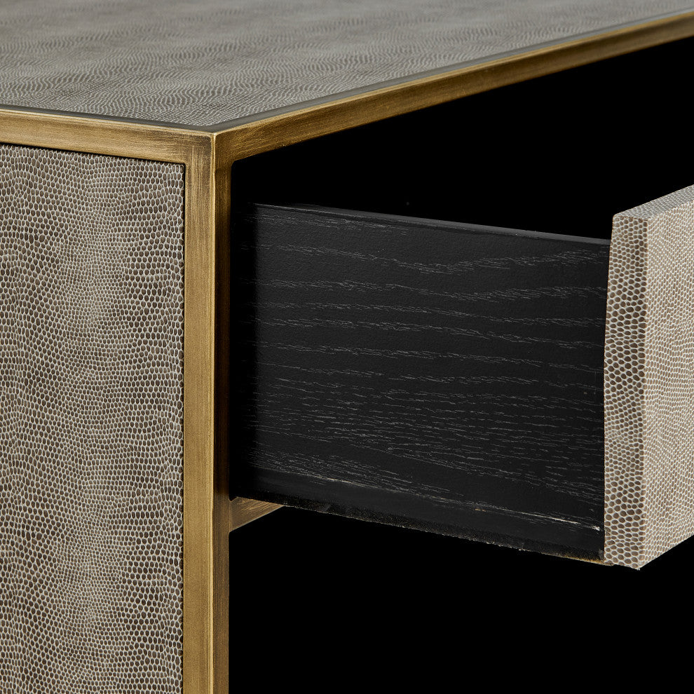 Arista Faux Shagreen Side/ End Table
