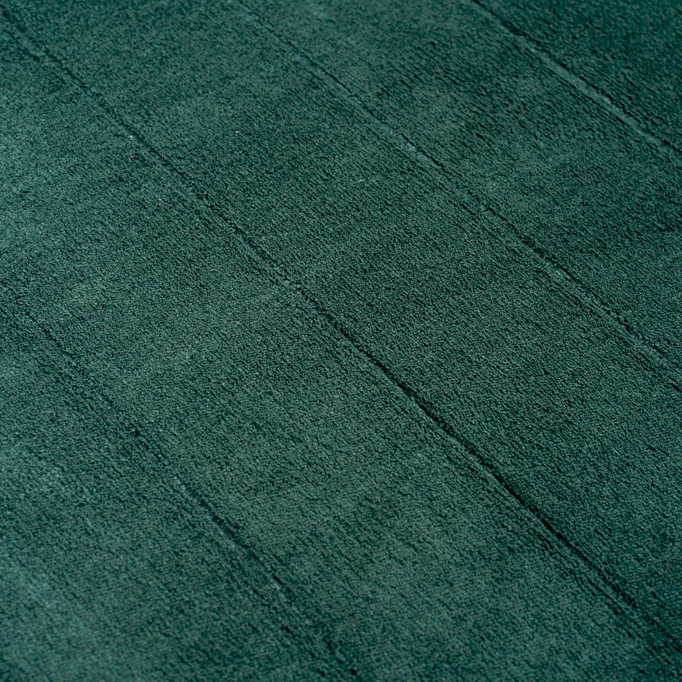 Memory Foam Extra Long Striped Bath Mat, Green